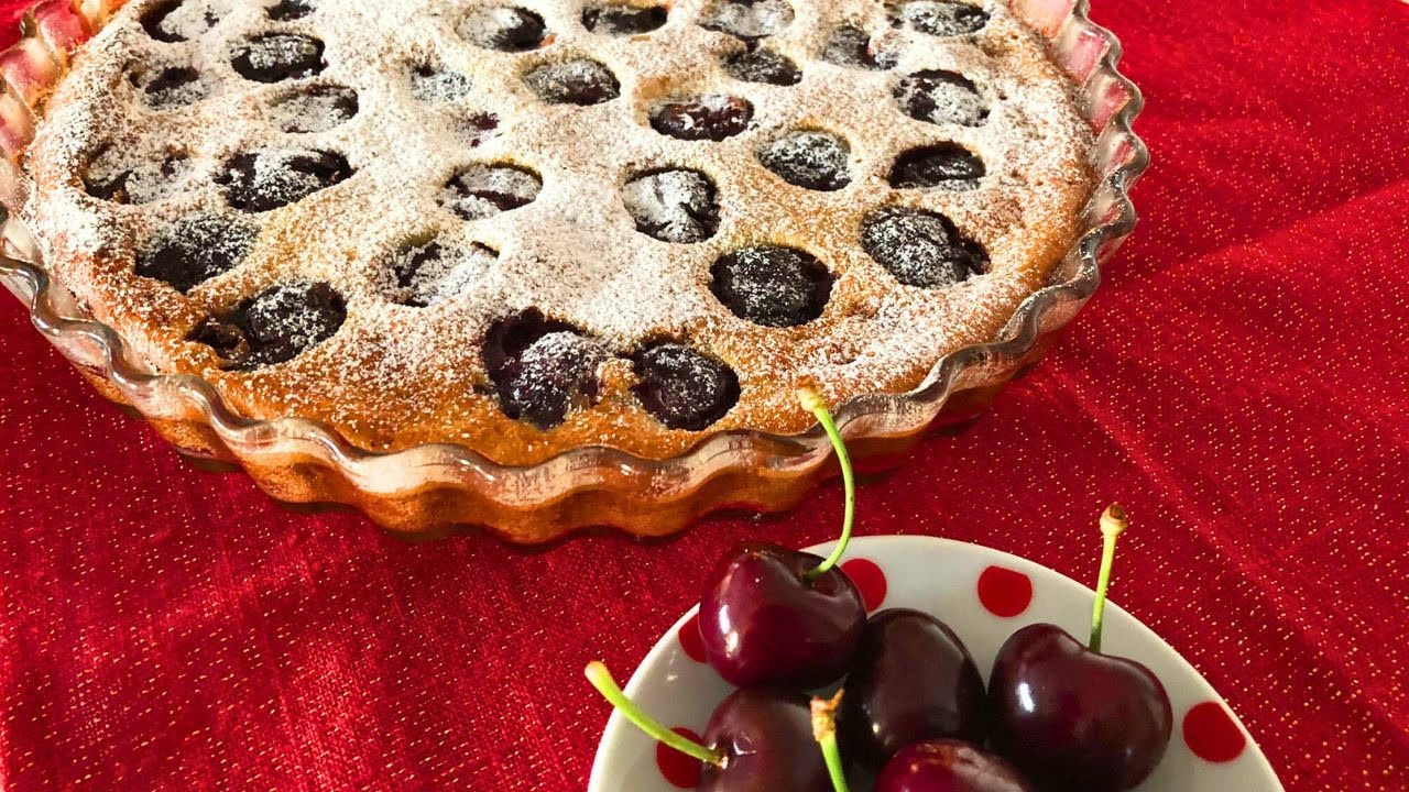 Bolo com cerejas🍒 Como descaroçar cerejas com 1 caneta 🔝 CLAFOUTIS fácil💯