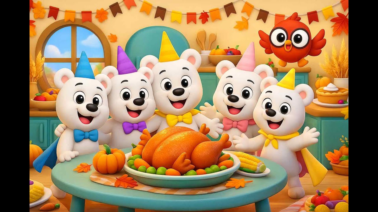 The Polar Bear Tots Talk Turkey/Happy Thanksgiving! #preschoolfun  #cartoonforkids  #polarbeartots