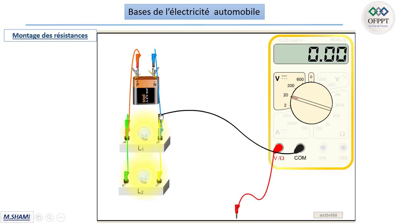 Bases de l’électricité  automobile 6  la résistance montage en série