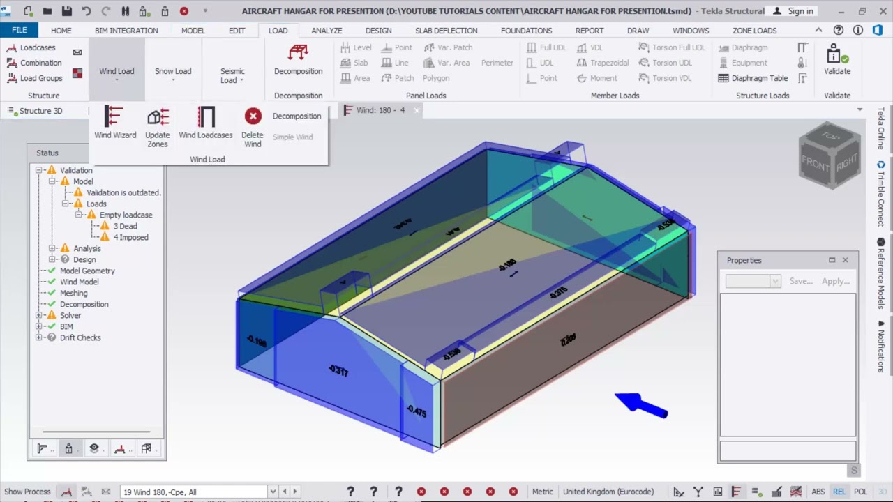 Analysis of Aircraft Hangars Tekla Structural Designer-Part 2