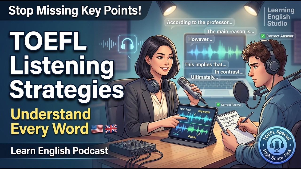 The Hidden Tricks to Perfect TOEFL Listening Comprehension  Learn English Podcast