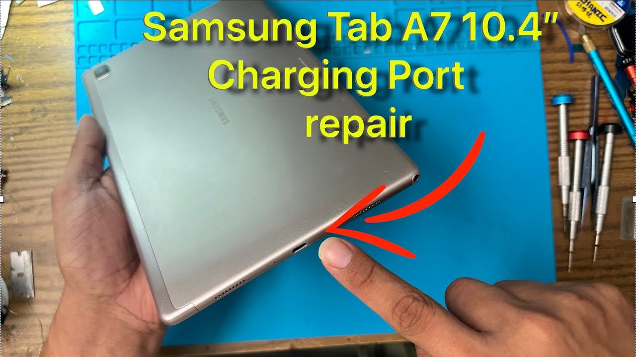 SAMSUNG TAB A7 10,4 дюйма — Как починить — Разборка — Порт зарядки