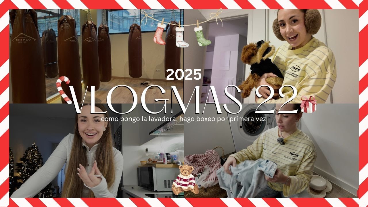 VLOGMAS 22 🎄🎀🎅🏻 | COMO PONGO LA LAVADORA  ! mi primera vez en boxeo, mi vida con mi perrita…