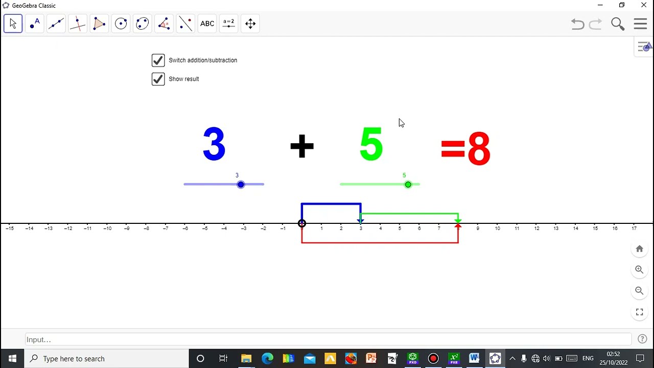 Number Line Applet Using geogebra