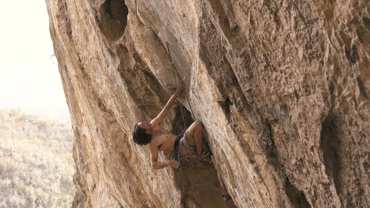 Connor Runge on La Chipista, El Salto 5.13 Mexico Climbing