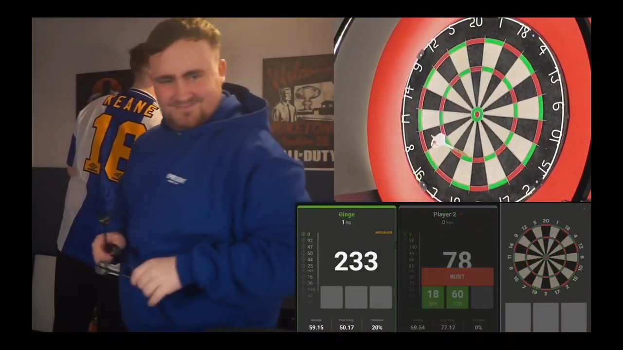 Angry Ginge vs Luke Littler at darts with a 170 checkout