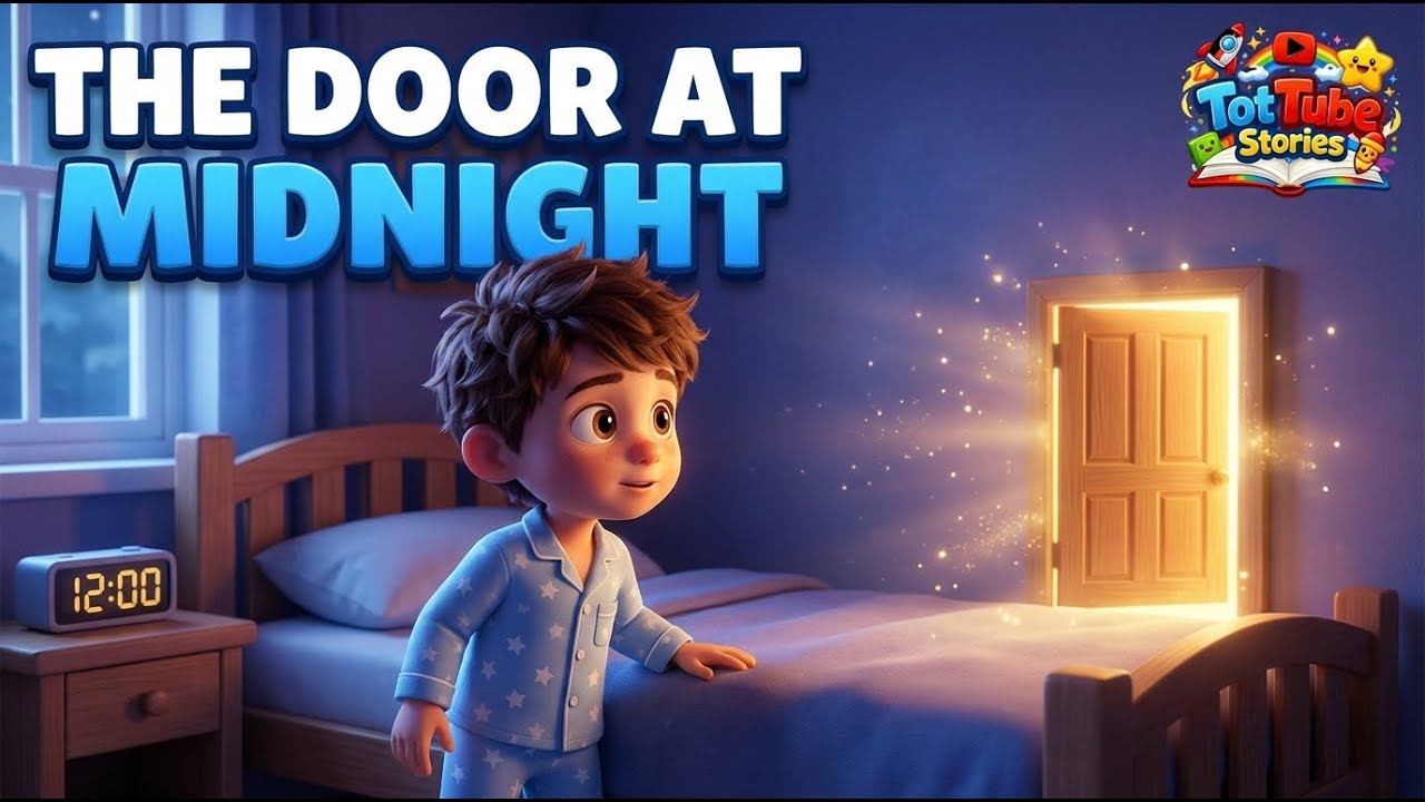 The Door at Midnight 🌙 | A1 English Kids Bedtime Story | Gentle Suspense
