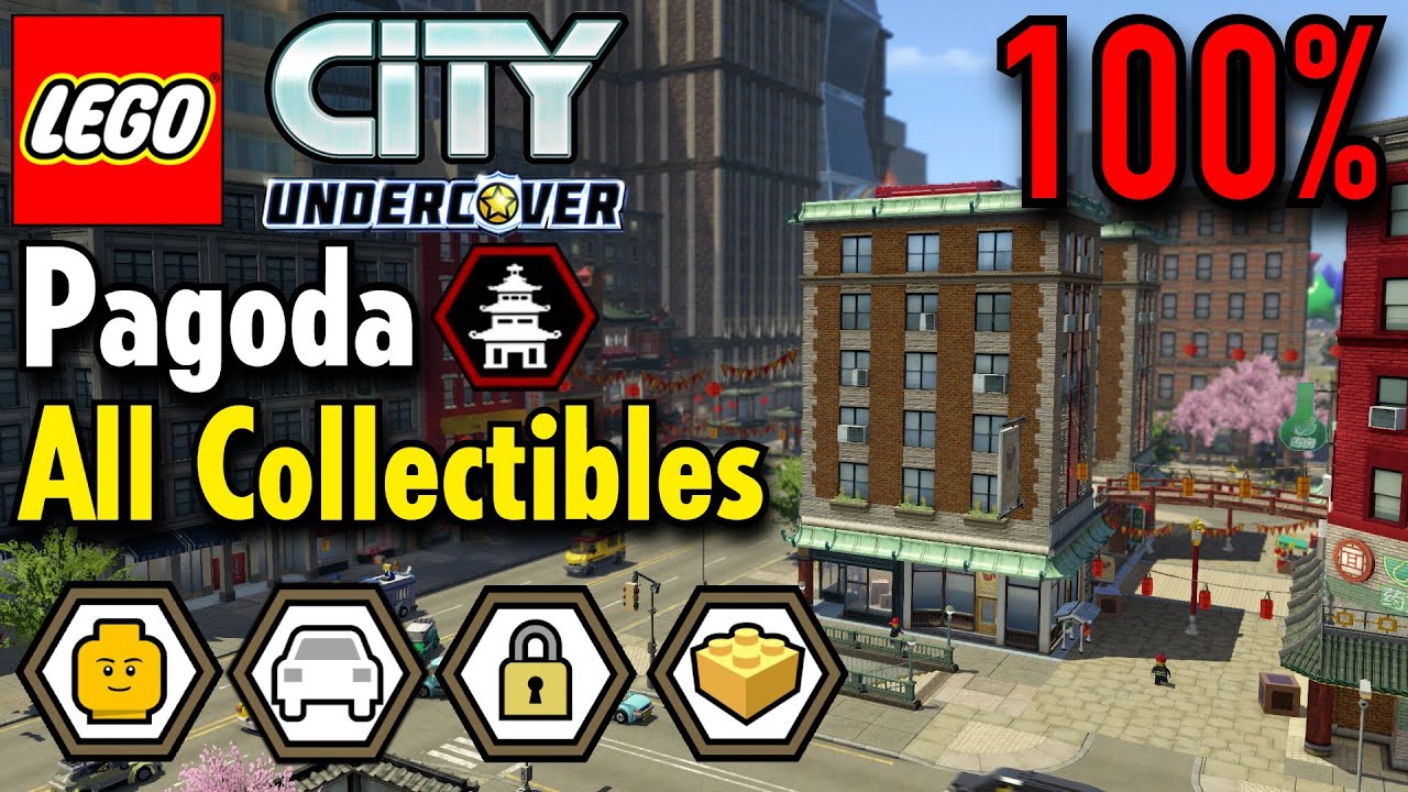 LEGO City Undercover - Pagoda 100% Guide (All Collectibles) Free Roam Gameplay