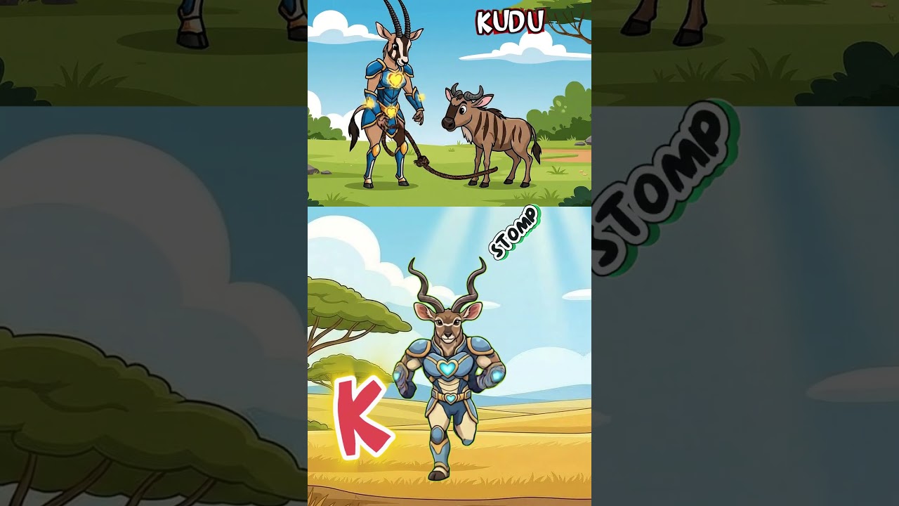 I J K L Superhero Safari Animals | Impala Jackal Kudu Lion Rescue Song 🦌🐺🦌🦁