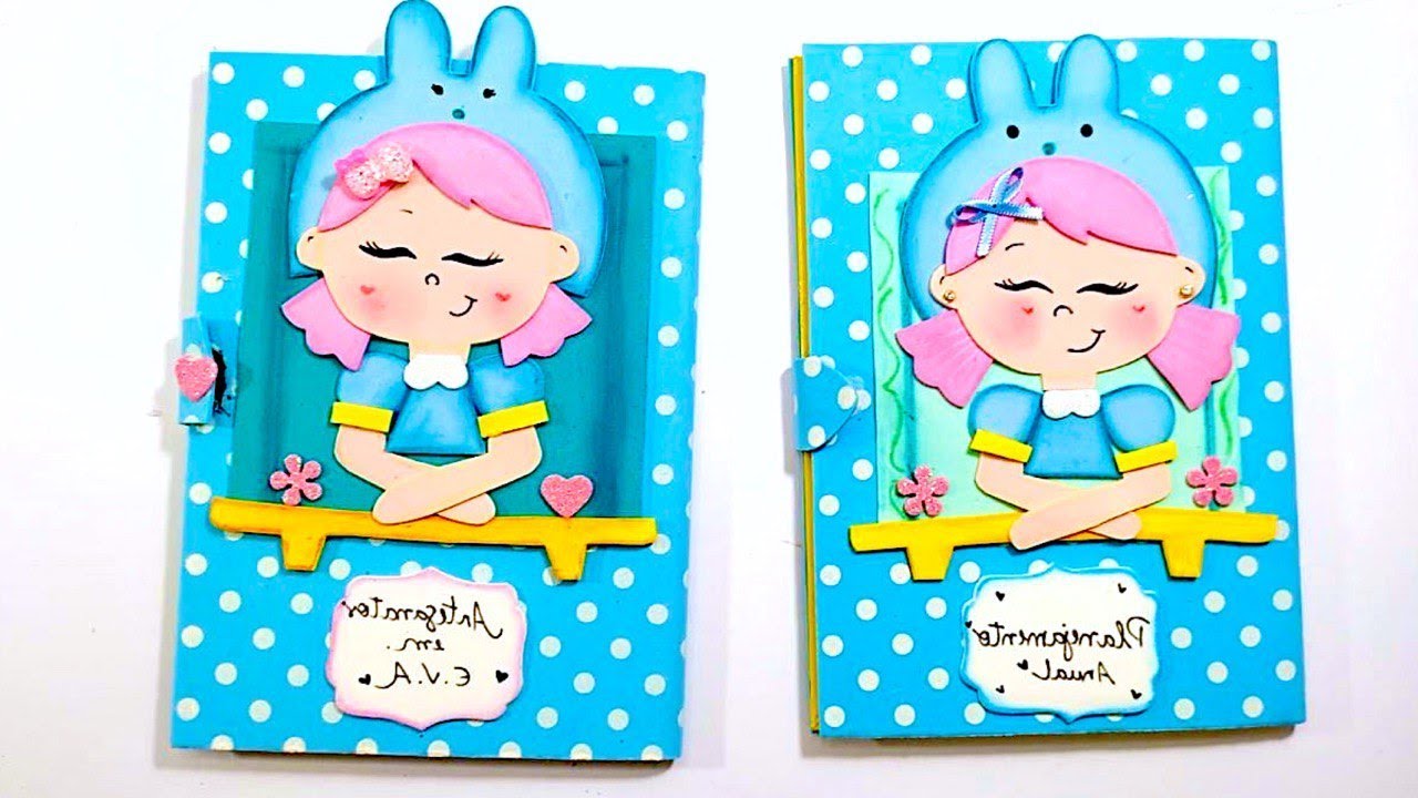 DIY: CADERNO DECORADO EM E.V.A | Menina Boneca de EVA | Show de Artesanato em E.V.A