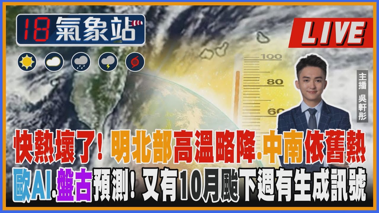【TVBS18氣象站】快熱壞了! 明北部高溫略降.中南依舊熱 歐AI.盤古預測! 又有10月颱下週有生成訊號