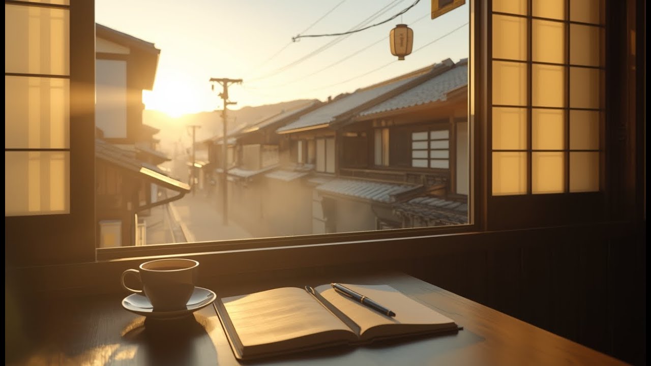 Quiet Japanese Sunrise Café ☀️ Soft Piano Music for Calm Mornings & Focus