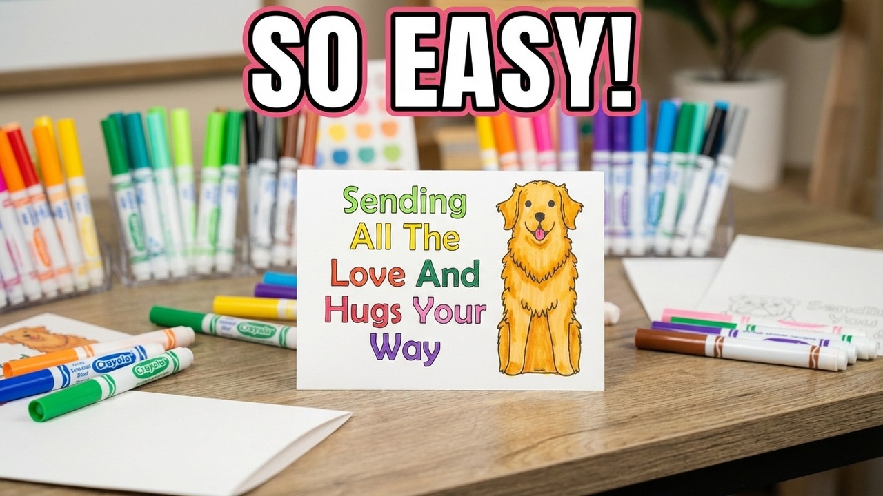 Easy DIY Dog Greeting Cards Color and Send
