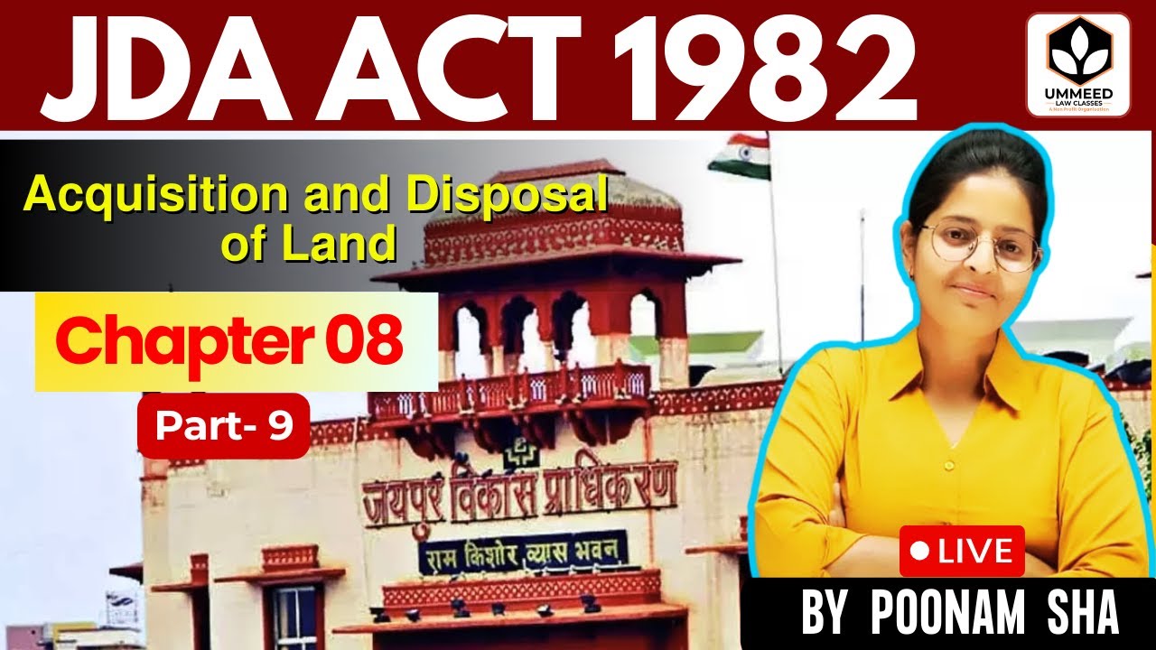 ⚖️ JDA-JLO Exam 🔥 | Chapter-8 JDA Act | Acquisition & Disposal of Land | One Shot 💯