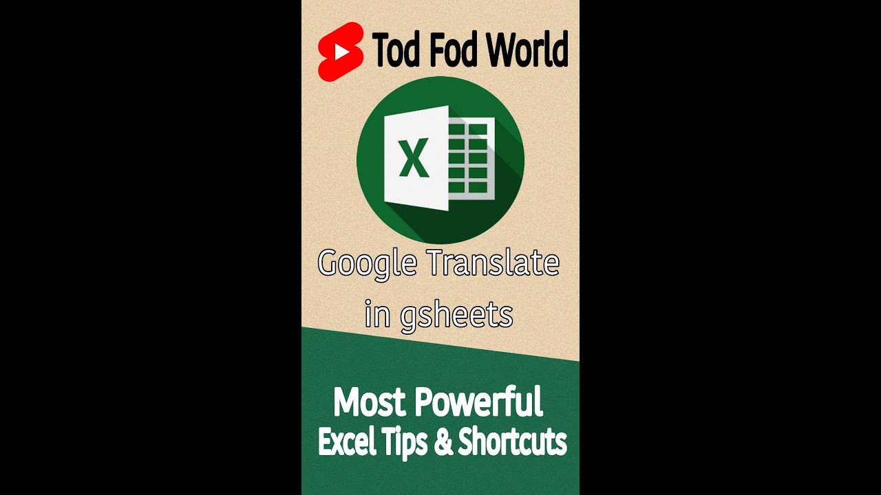 Google translate in google sheets || Excel Tips & Tricks || @todfodeducation