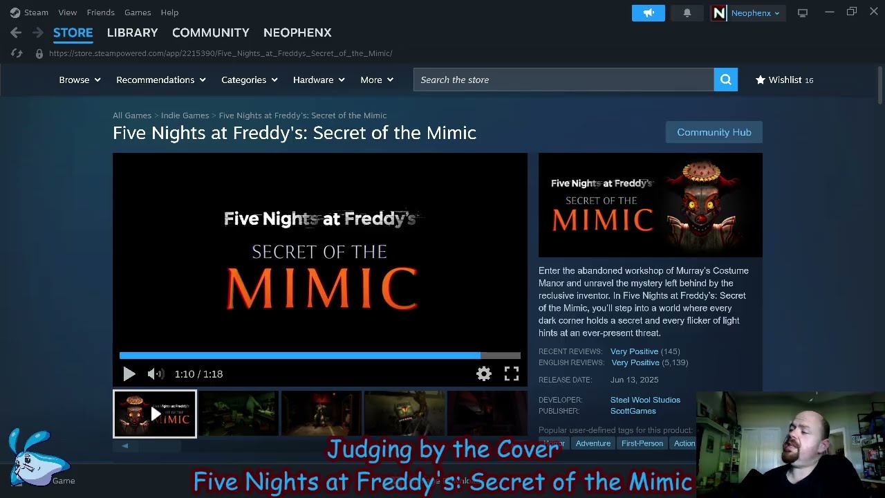 Five Nights at Freddy's: Secret of the Mimic (Judging by the Cover)