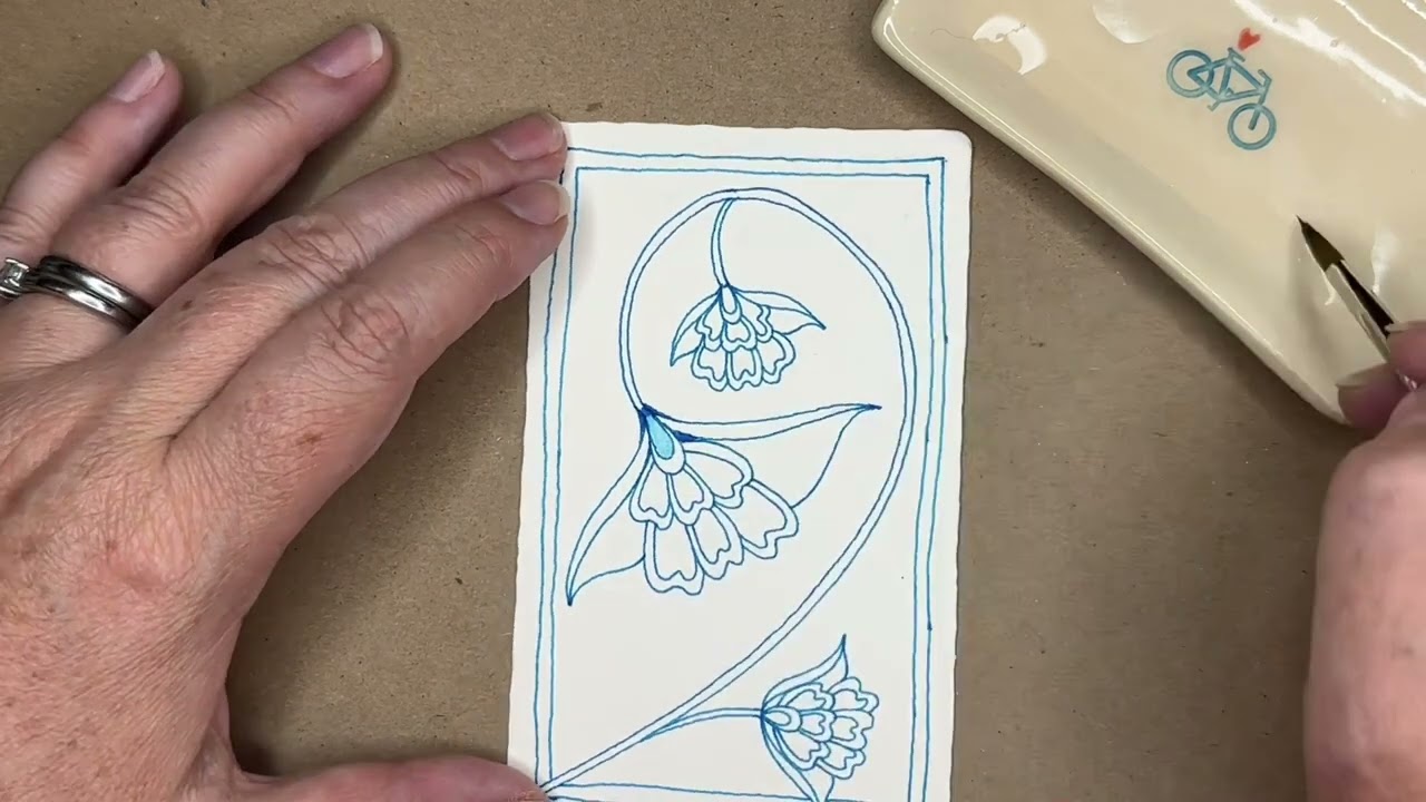 Quick Zentangle demonstration - fountain pen ink