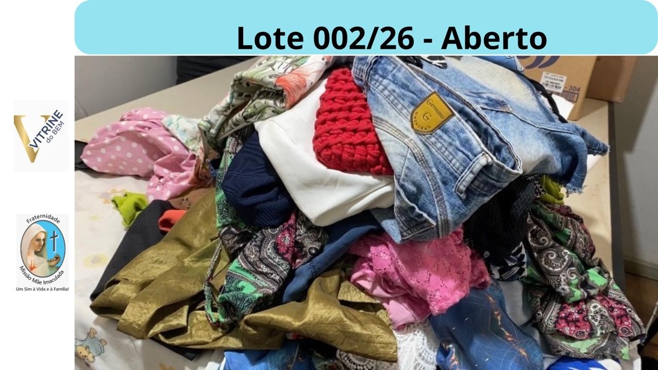 LOTE ABERTO 002/26 Aberto. Você vê todas as peças e não compra mais “no escuro”. 50 peças - 250,00🙏🏾