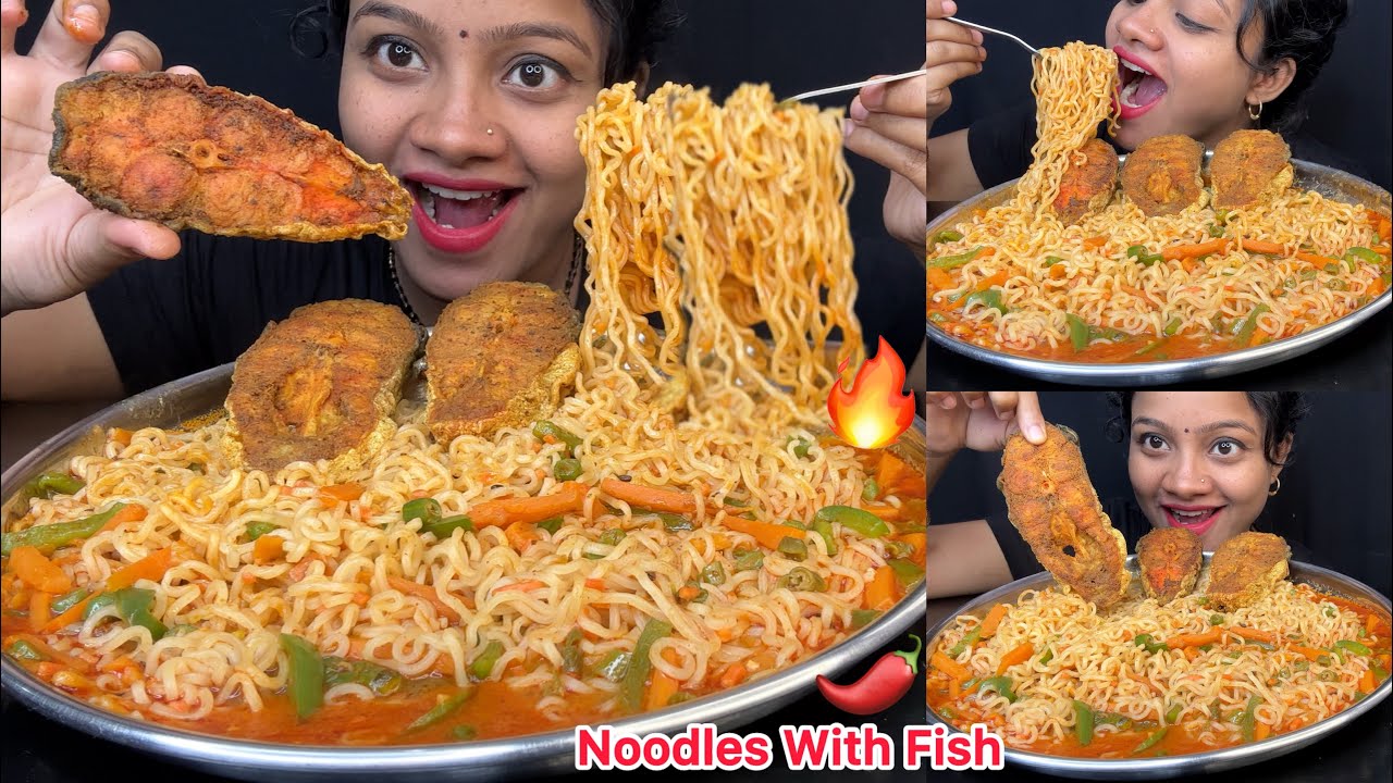 Spicy Soupy Noodles With Masala Fish Fry🥵🔥