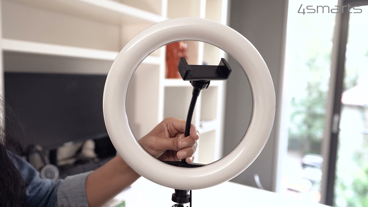 Selfie Ringlicht mit Stativ -  ideal f&uuml;r Blogger  LoomiPod XL mit Tripod f&uuml;r Smartphones - 4smarts