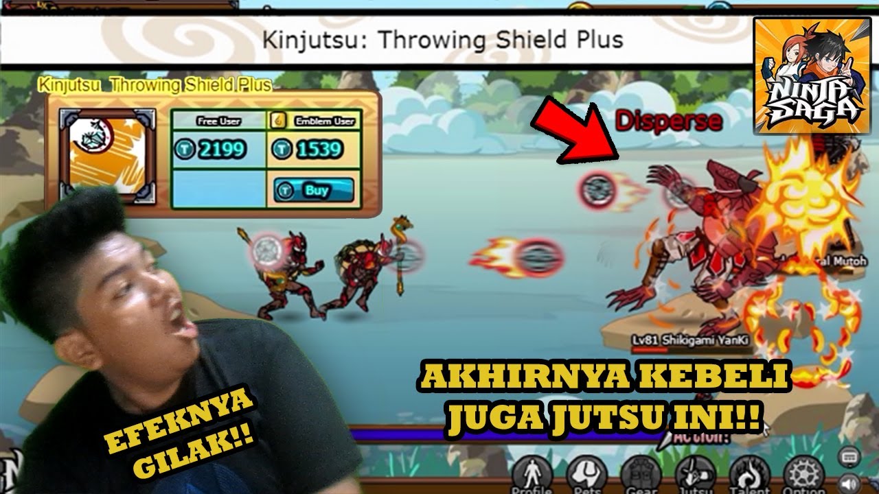 AKHIRNYA KEBELI JUGA JUTSU INI! AUTO UPGRADE! GILAK SIH! Kinjutsu: Throwing Shield Plus - Ninja Saga