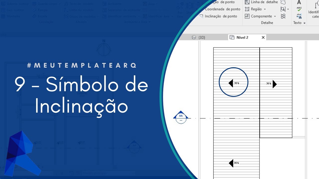 COMO PERSONALIZAR O SÍMBOLO DE INCLINAÇÃO DO TELHADO NO REVIT - #MEUTEMPLATEARQ | (AULA - 9)