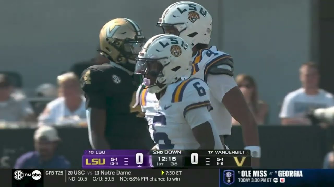 #10 LSU vs #17 Vanderbilt Full Game HD NCAAF 10/18/2025
