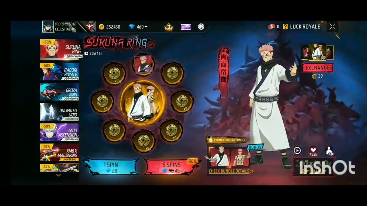 #1200 diamonds to get sukuna bundle #very worth#freefiremax#any one friend spin it