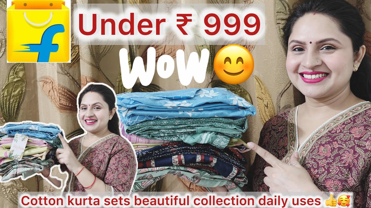 💫🔥Cotton wear Flipkart kurta set hual starting ₹999 ,  cotton  floral Kurta Pant set with duptta.🌟👗
