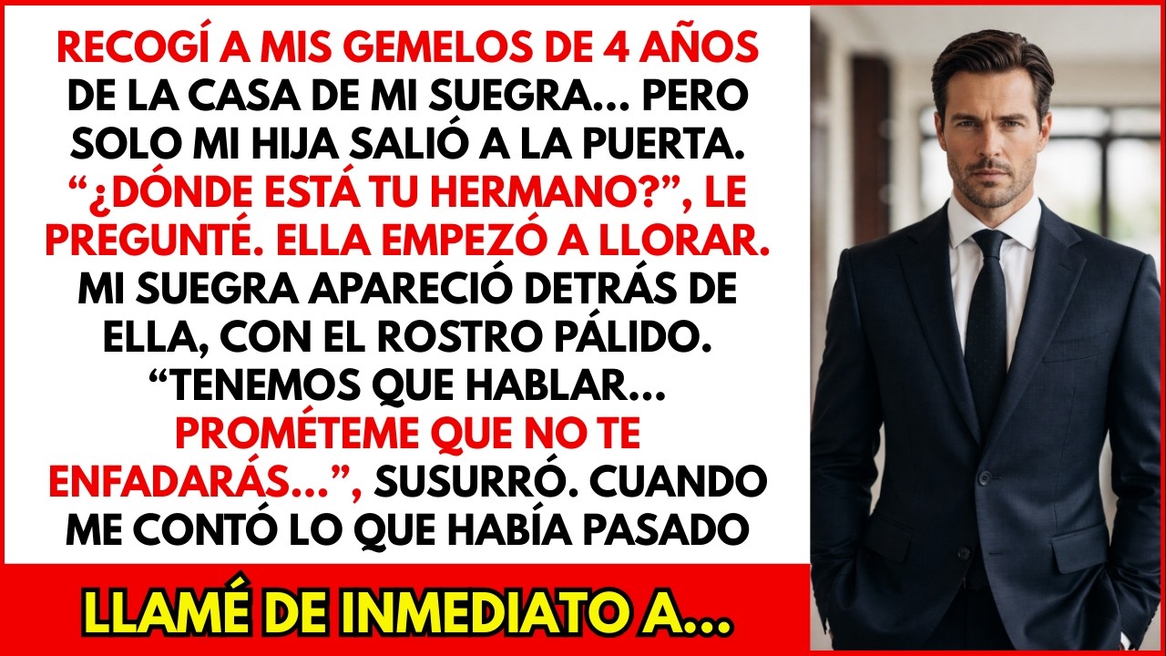 Recogí a los gemelos de casa de mi suegra, y ella dijo: “Prométeme que no te vas a enojar…”