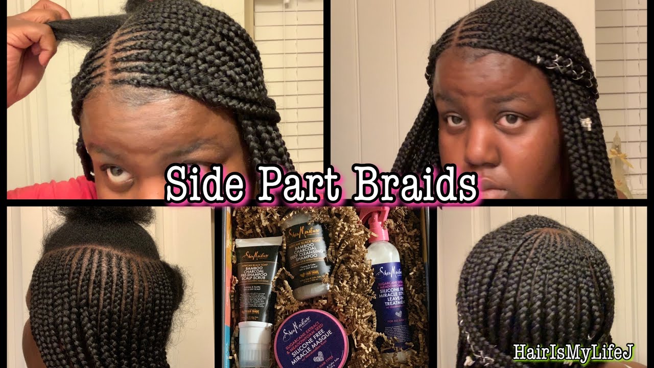 How to do 2 Layer Side Part Tribal Braids