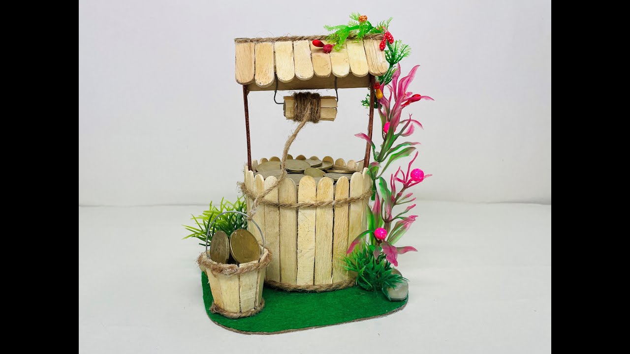 Amazing craft idea |DIY Craft | How To Make Well With Popsicle Sticks | Ice Cream Sticks