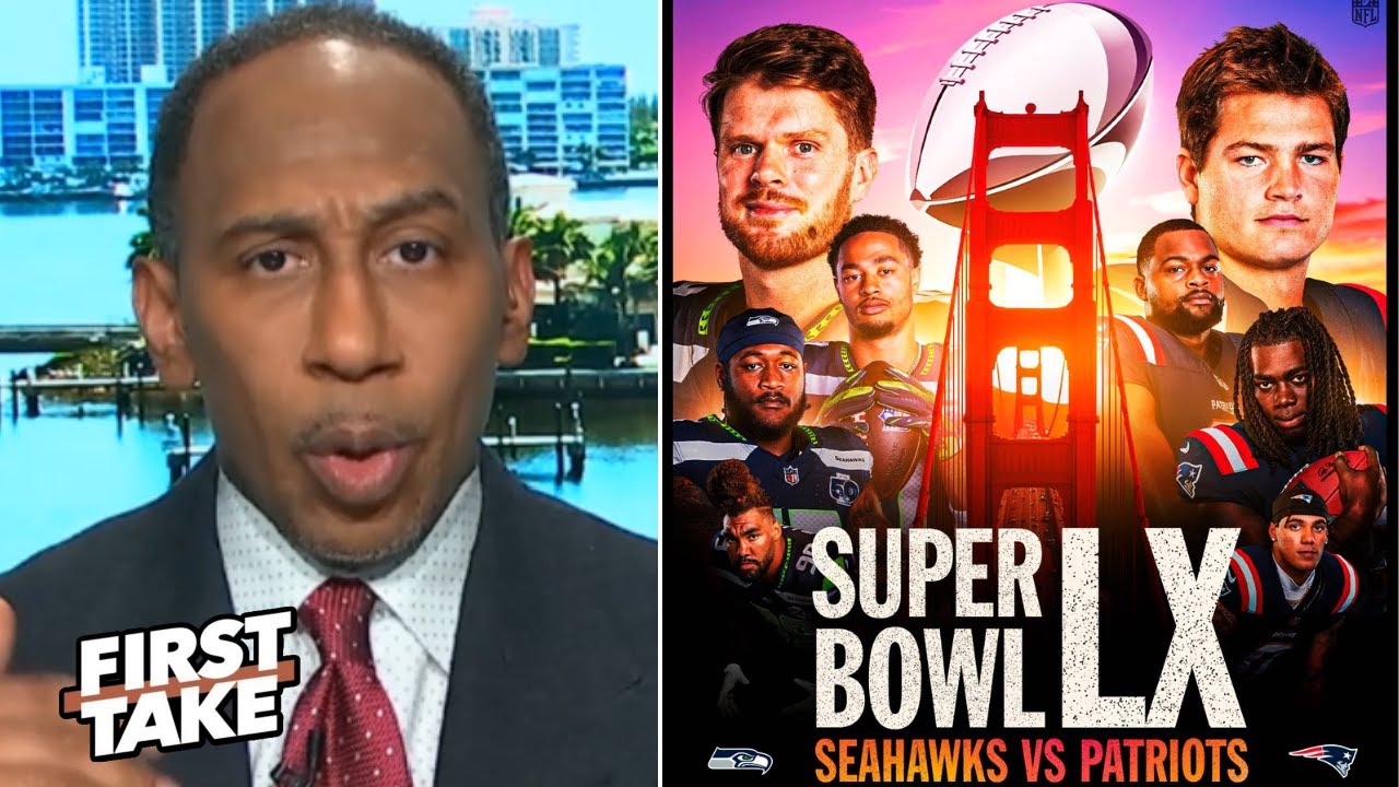 FIRST TAKE | Drake Maye will send Darnold to HELL - Stephen A. on Patriots vs Seahawks in Super Bowl