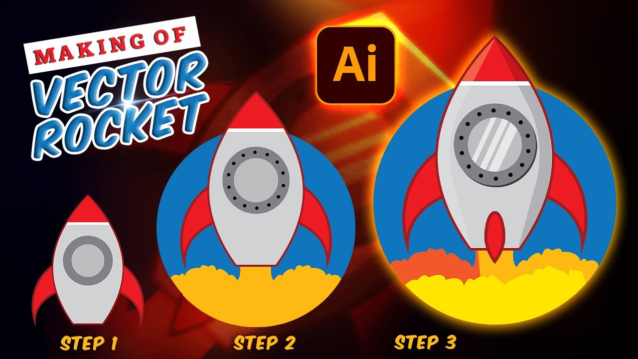 How to draw a Vector Rocket using Illustrator [Beginners] | Tamil Illustrator tutorials