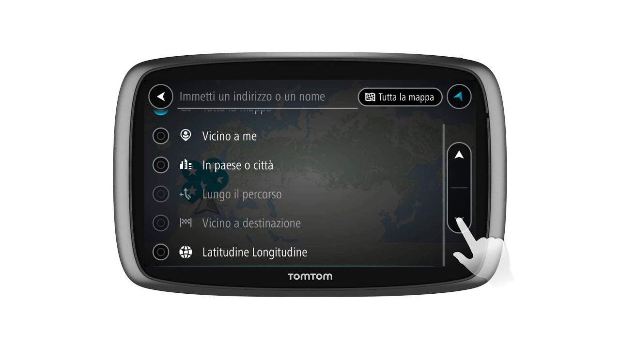 TomTom GO: Ricerca destinazioni