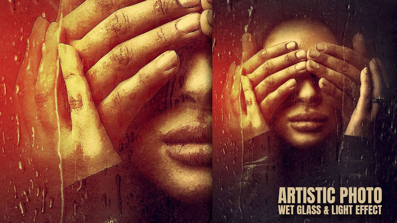 Creating Artistic Photo Wet Glass and Light Effect In Photoshop