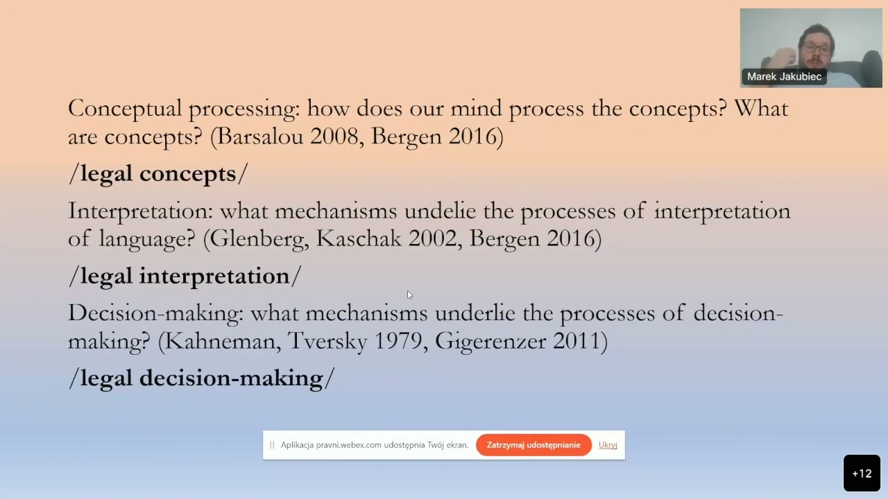 Cognitive legal studies   methods, opportunities, limitations (Marek Jakubiec)