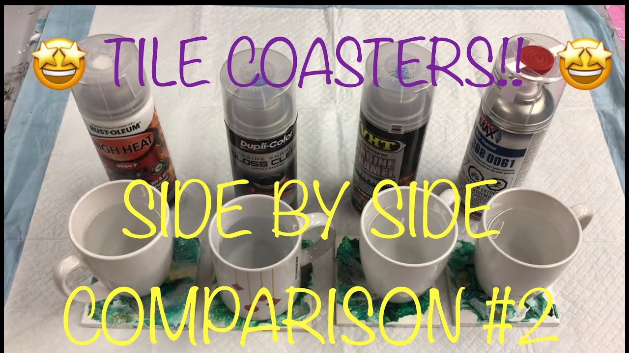#31 BEST FINISHES FOR TILE COASTERS SIDE BY SIDE COMPARISON TEST OF 4 DIFFERENT SPRAY CLEAR COATS