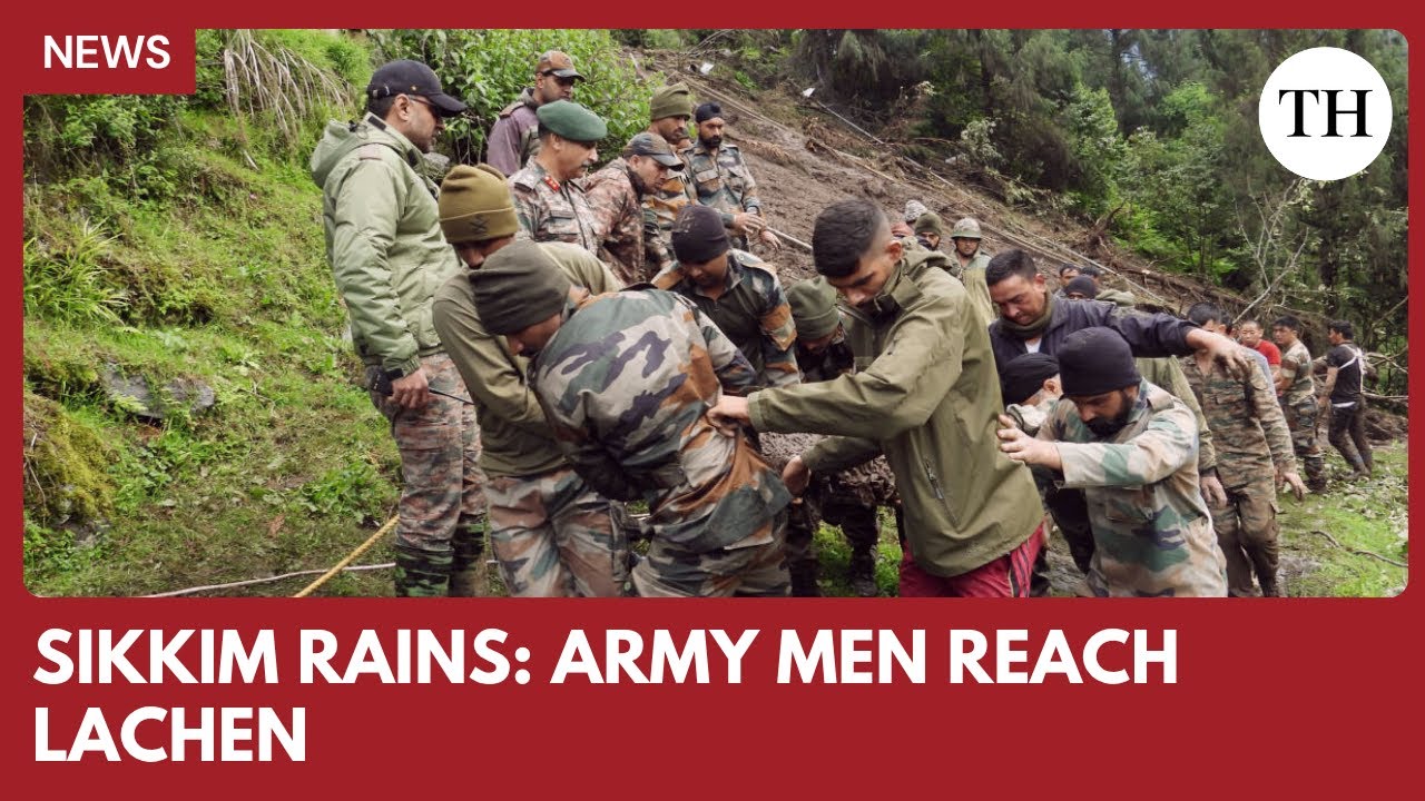 Army personnel established a walkway to Lachen