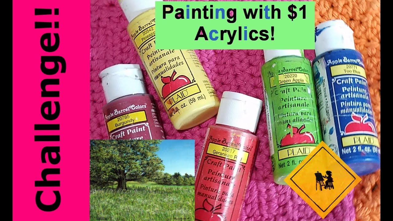 Cheap Art Supplies-Painting with $1 Acrylic Craft Paint!!