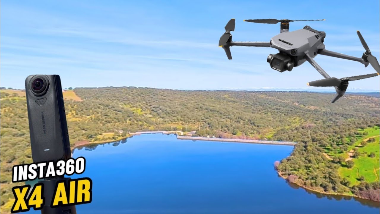 360° Drone View | PANTANO DE MADROÑERA | 8K Re-framed