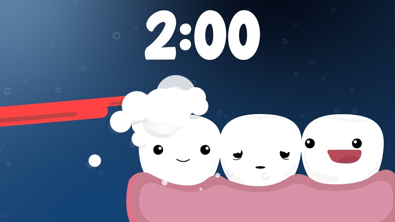 Brush your teeth! Fun 2 Minute countdown timer with gold star reward for children & kids