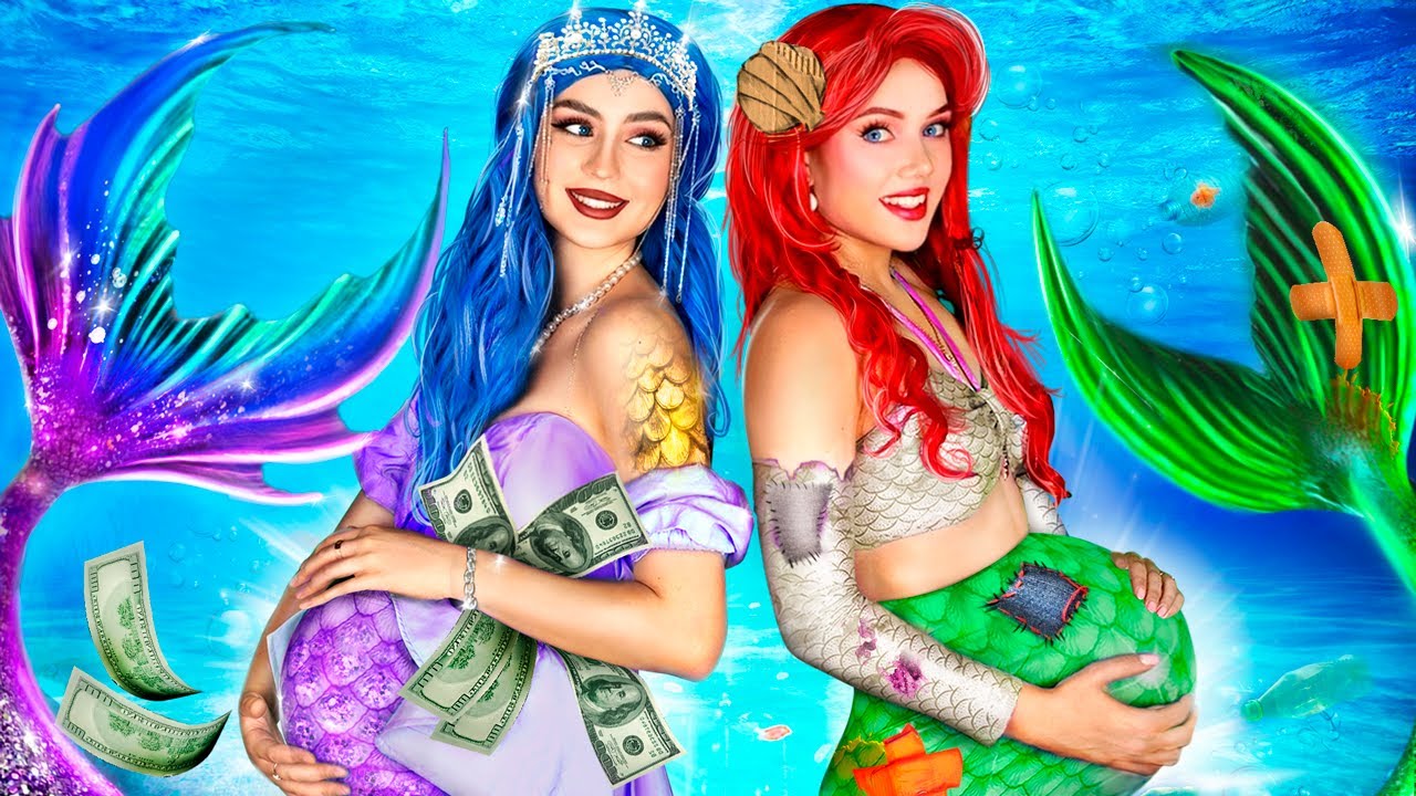 Sirena Ricca Incinta vs Sirena Povera Incinta! Sono Stata Adottata da una Sirena!