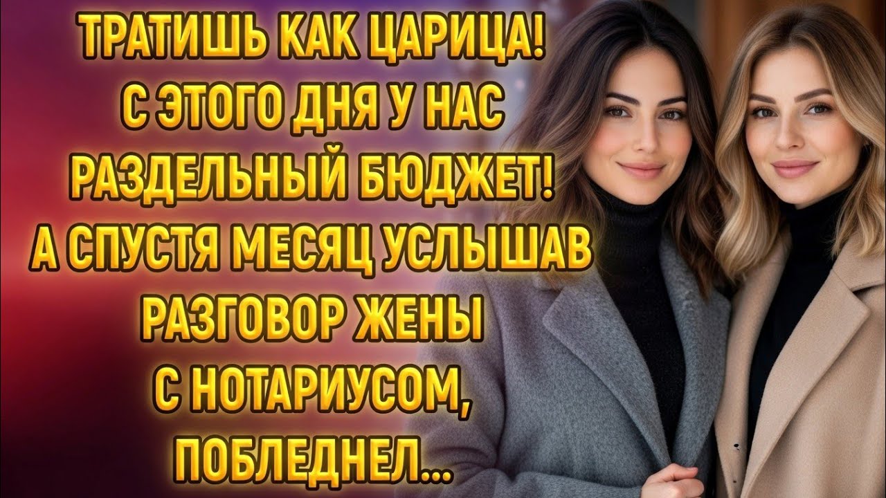 «С этого дня у нас раздельный бюджет!» — заявил муж… Но разговор жены с нотариусом его ошеломил