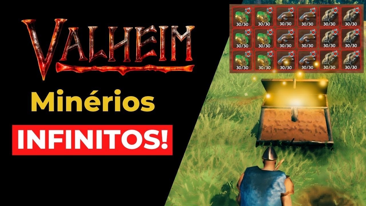 Valheim tenha MUITO Min&eacute;rio  e Como passar com min&eacute;rio pelo PORTAL