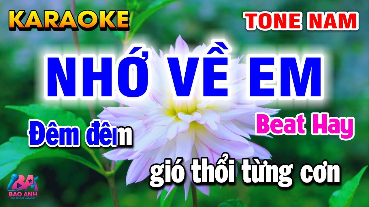 Karaoke Nhớ Về Em (Beat Hay) Tone Nam Nhạc Sống || Bảo Anh Karaoke ♫