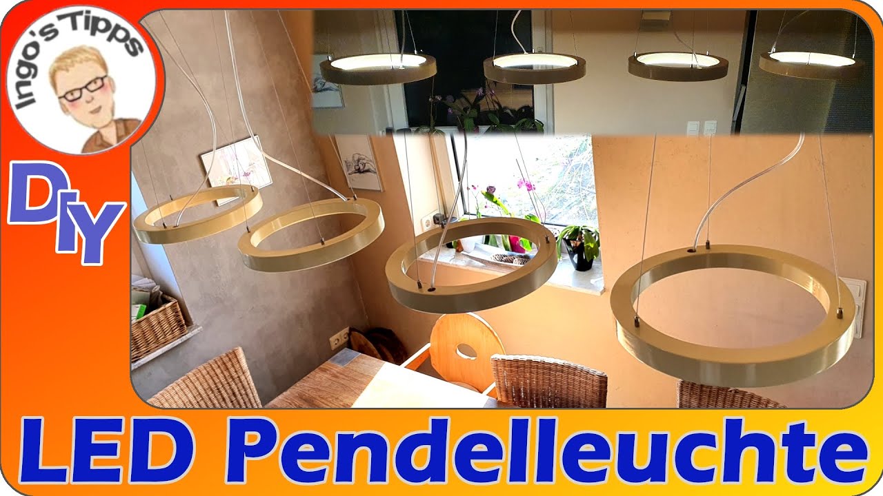 LED Deckenleuchte Pendelleuchte selber bauen rund Die 4 Ringe Designlampe schwebend DIY IngosTipps