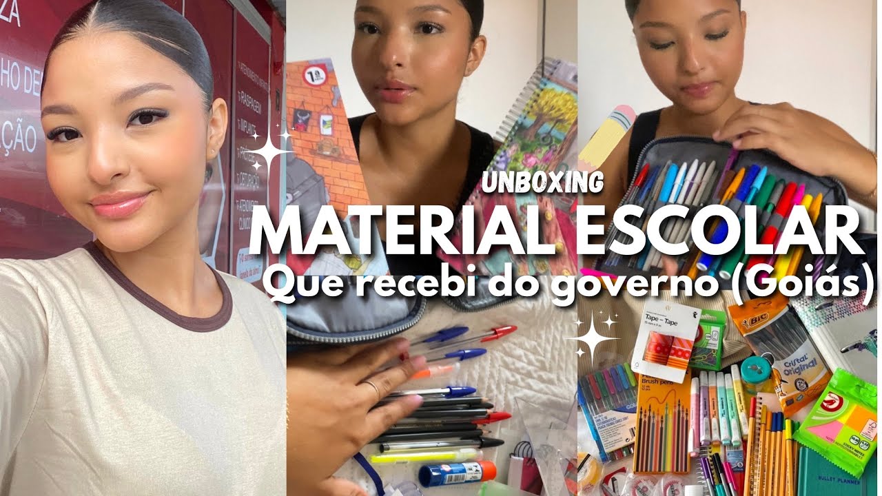 MEU MATERIAL ESCOLAR (que recebi do governo do Góias)📚