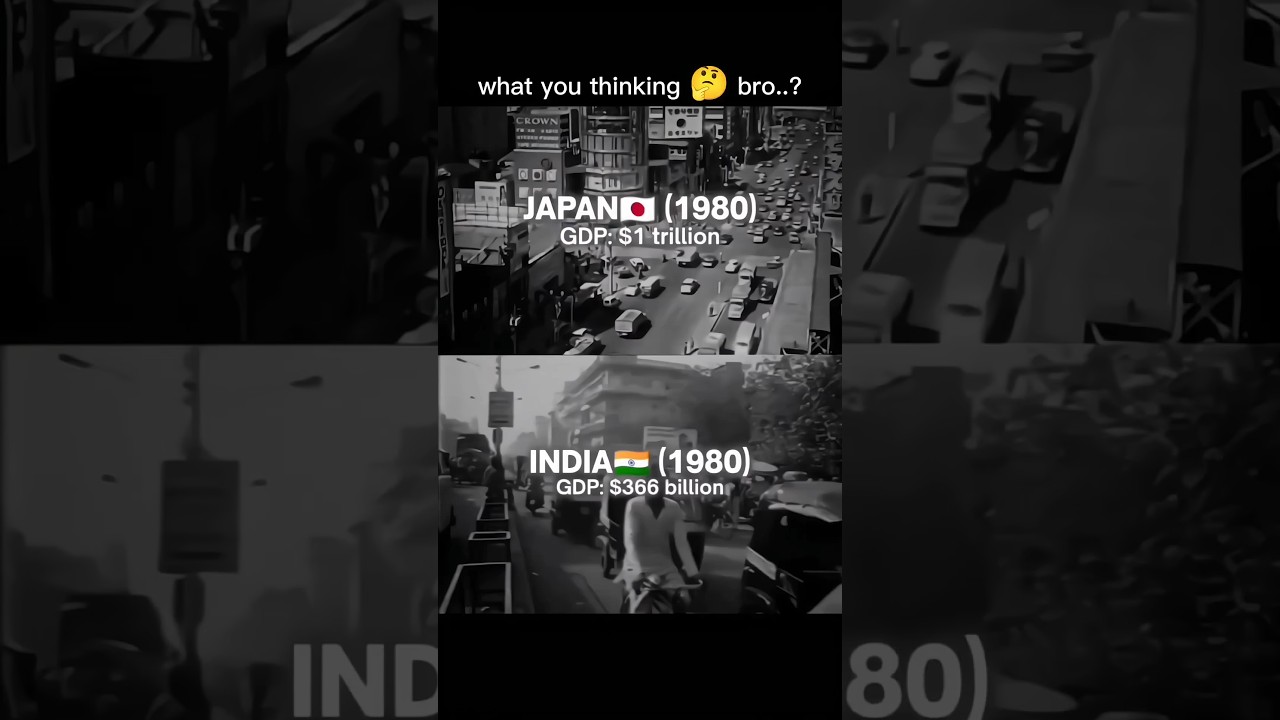 India vs Japan GDP: From $366B to $4.19T 💥 | Power of Growth | 1980 to 2025 #india #power #gdp #fyp