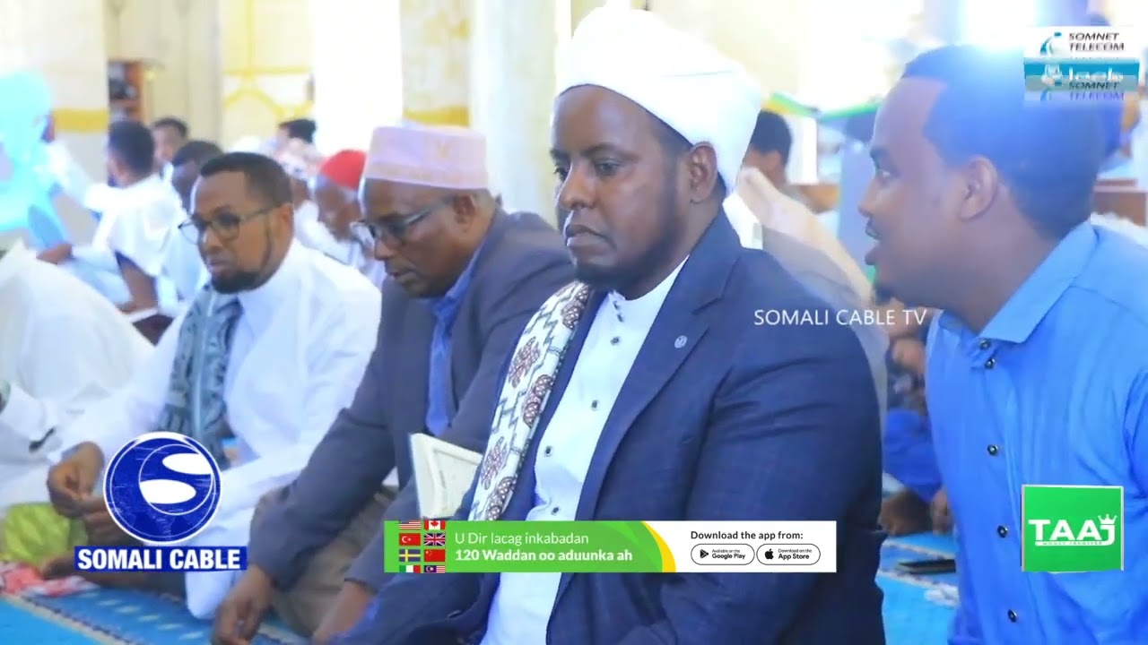 Sheekh Shaakir Cali Xasan oo kusugan Muqdisho ayaa khudbad ka jeediyay Masjidka Isbaheysiga,